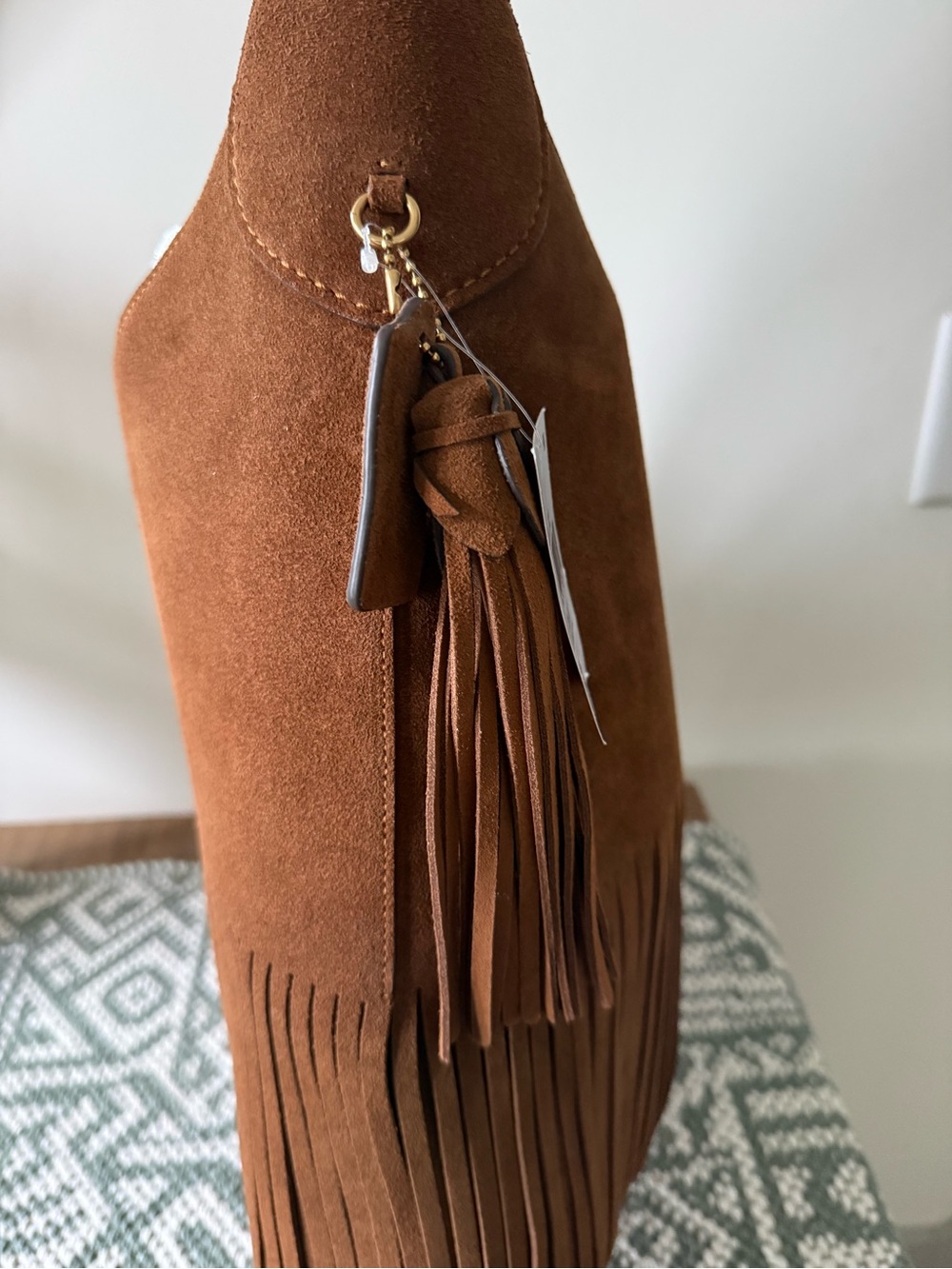 COACH Brooklyn 39 Warm Brown Suede Fringe Shoulder Hobo- NWOT - Picture 9 of 14
